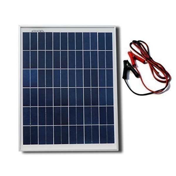 30W Polycrystalline Solar Panel &amp; Battery Clips