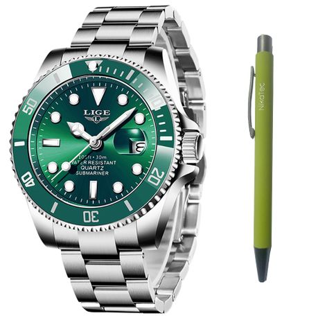 Green dial luxury clearance watch