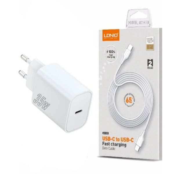 35W USB Type C Fast Charging Adapter With 65W Type C 2M Cable For Phone