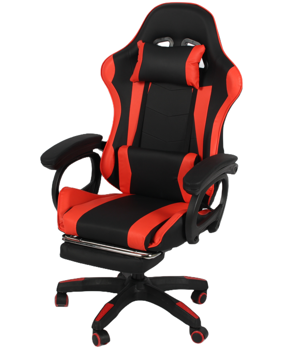 Vegas High Back Gaming Chair With Pull Out Foot Rest - Black/Red - VGC-920