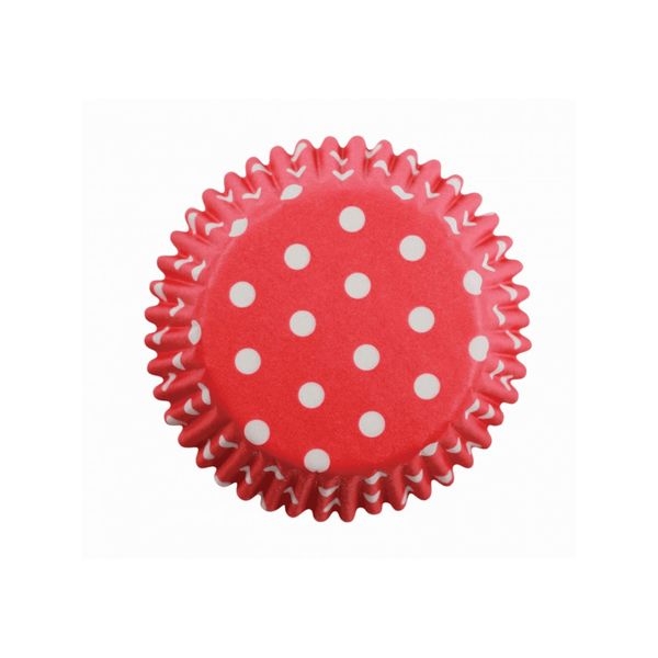 Red Polka Dots Mini Cupcake Muffin Fairy Cake Baking Cases Holders