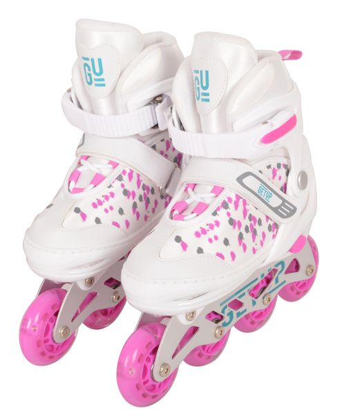 GetUp Junior Adjustable Light-Up Inline Skates - White/Pink