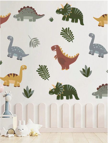 Cartoon Dinosaur Print Wall Sticker, Decor Nursery/Bedroom/Playroom