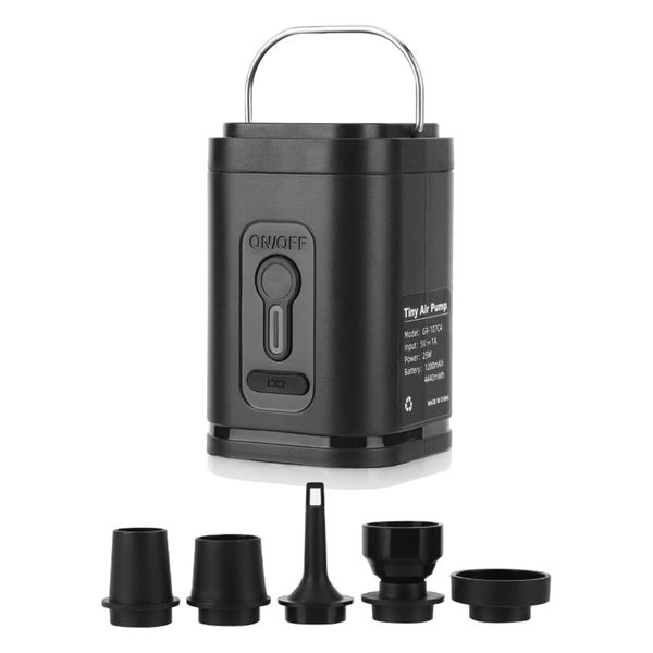 Portable Air Pump for Inflatables Mini Electric with Camping Light