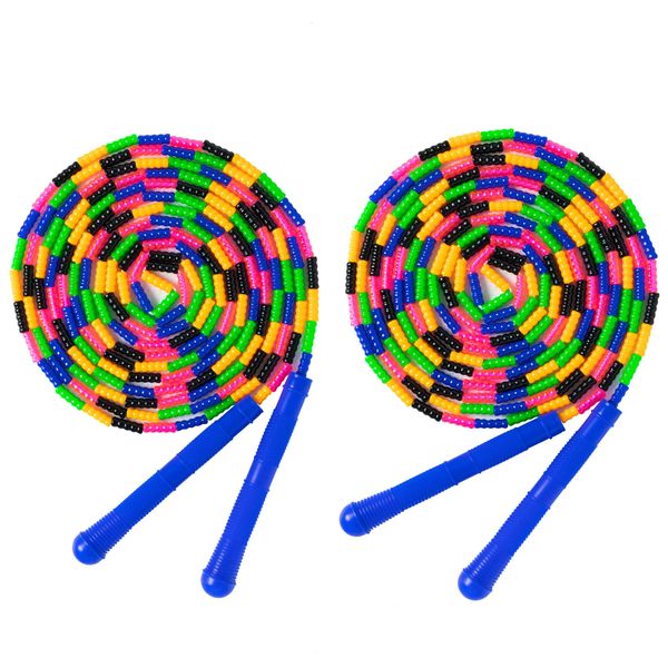 Double Dutch Jump Rope 2 Pack, 16ft Soft Beaded Skipping Rope