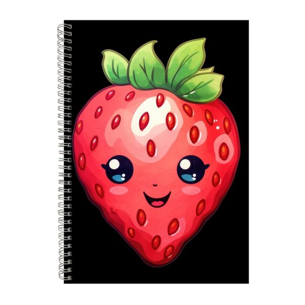 Strawberry 2 A4 Notebook Spiral Lined Notepad Cute Food Idea 400