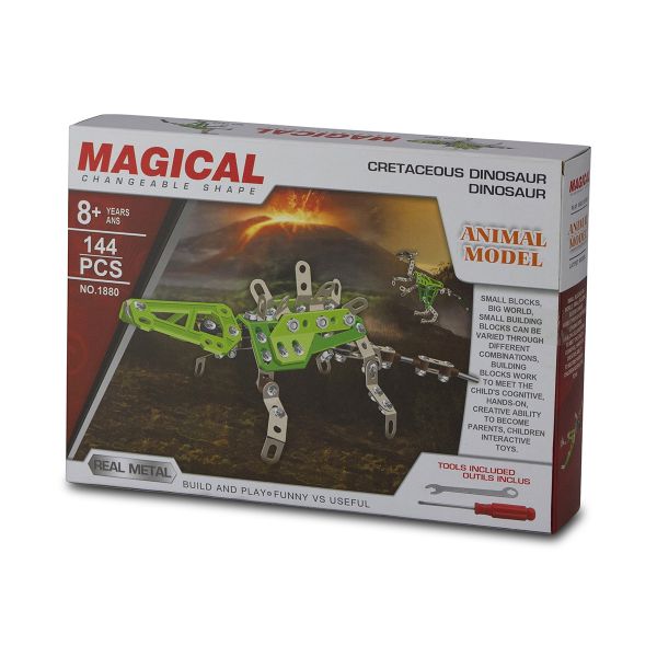 Magical - Changeable Metal Cretaceous Dinosaur Toy Kit - 144 Pieces