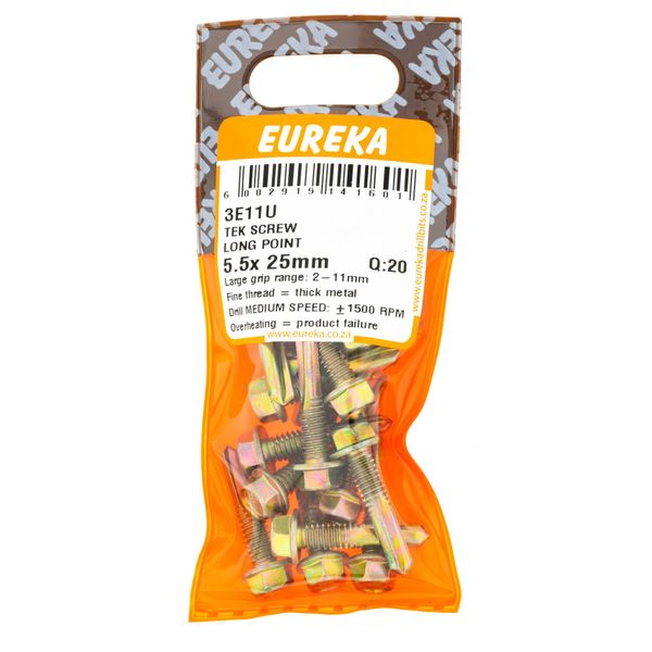 EUREKA Tek Screw Long Cut Point 5.5 x 25mm Q:20 3E11U