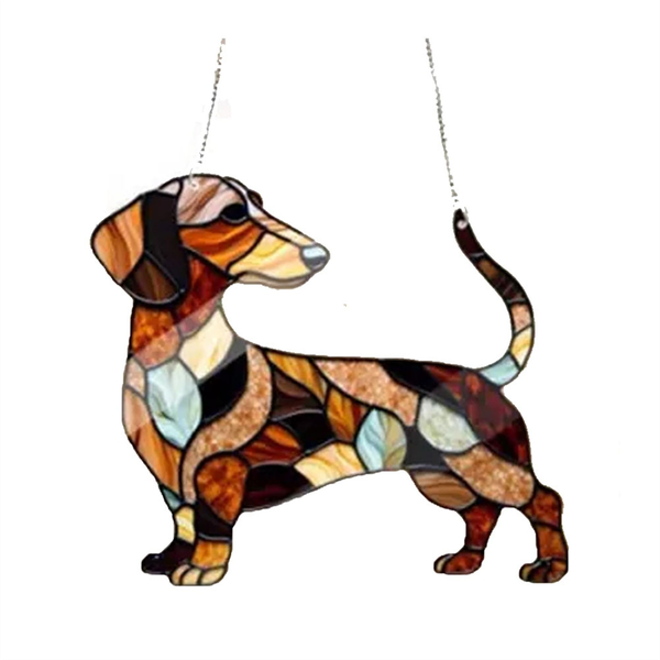 Dachshund Window Hanging Suncatcher Glass Window Ornament 9CM