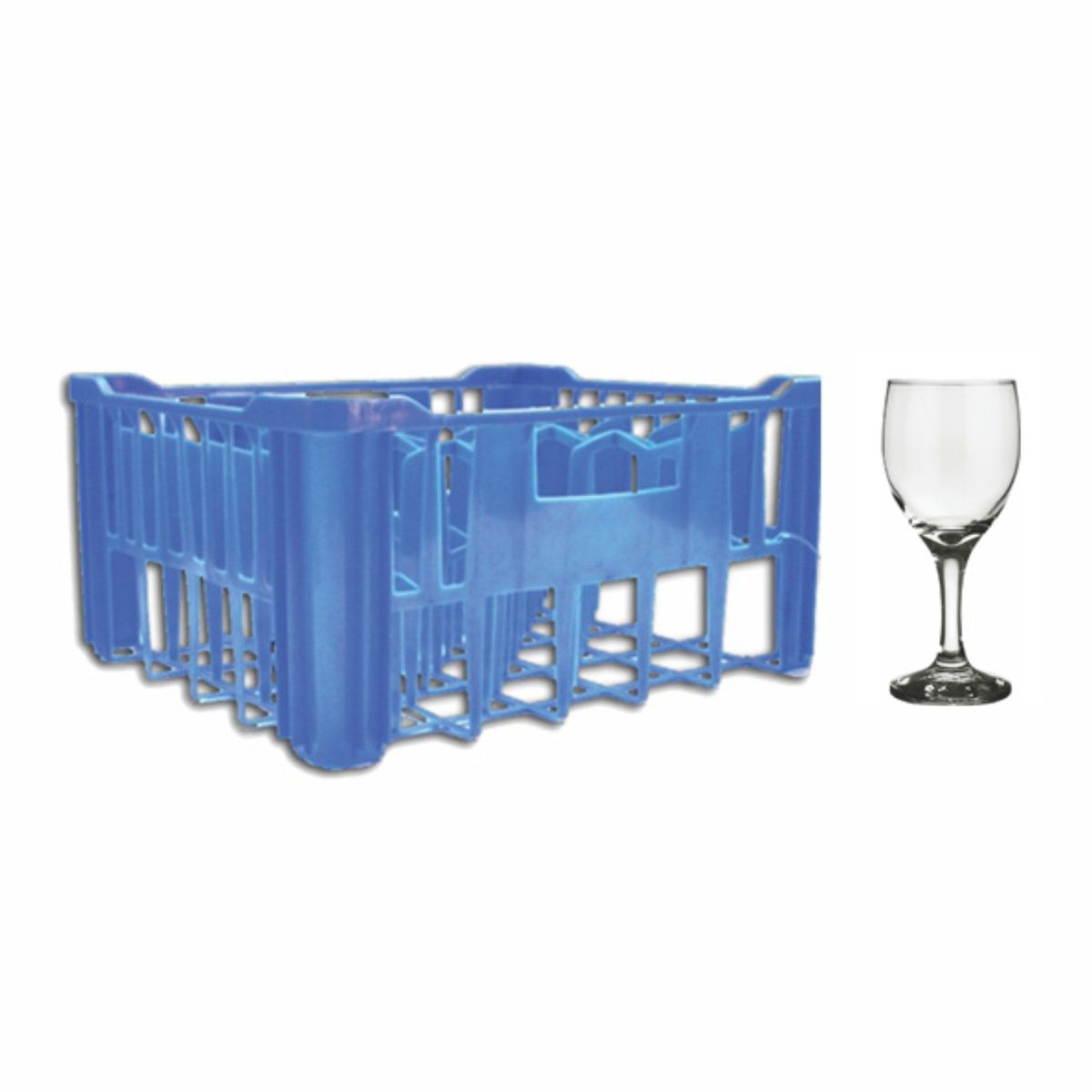 Regent Blue Plastic Crate With 30 Wine Glasses (250ml) Shop Today. Get it Tomorrow