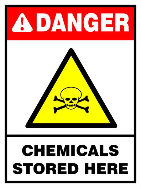 Chemicals Stored Here Sign On Abs 440x440mm