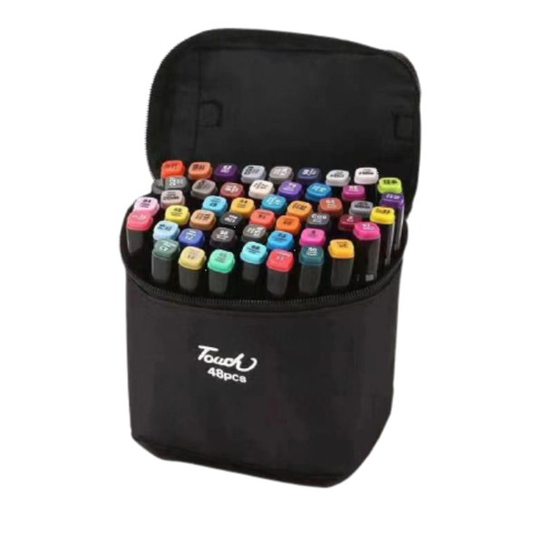 Pack Of 48 Double Headed Alcohol Oil Art Marker Set