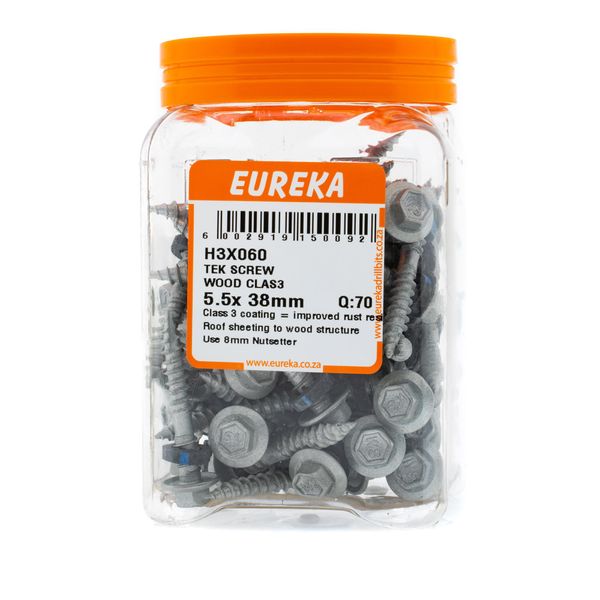 EUREKA Tek Screws Wood Class 3 5.5 x 38mm Q:70 H3X060