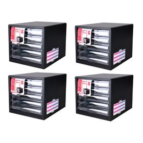 Deli - Black 5 Drawers File Cabinet - 4 Pack | Shop Today. Get it ...