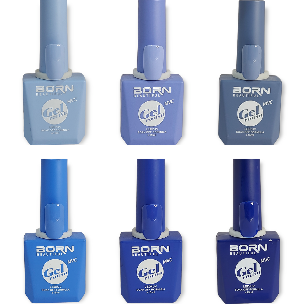 BB UV/LED Gel Nail Polish - Shades of Blue - 6 Piece - Nails by Nicole