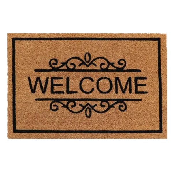 Decorated Doormat, Brown, 60CM X 40CM