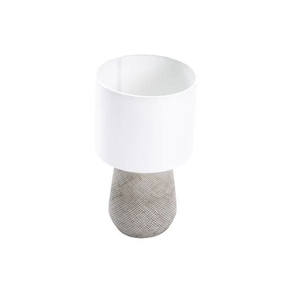 Lamp Table Crossed Ceramic Base Cream Fabric Shade