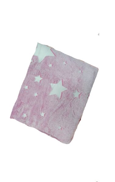 Glow In Dark Pink Star Only Blanket