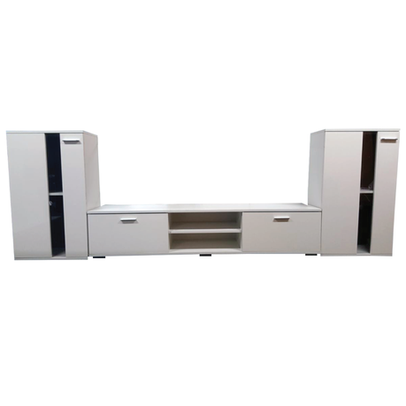 ELEGANT 200cm High Gloss White TV Stand Cabinet Unit Doors Storage with RGB  LED Cupboard