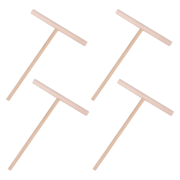 4Pcs T Shape Crepe Pancake Wooden Spreader Stick For Making Crepes