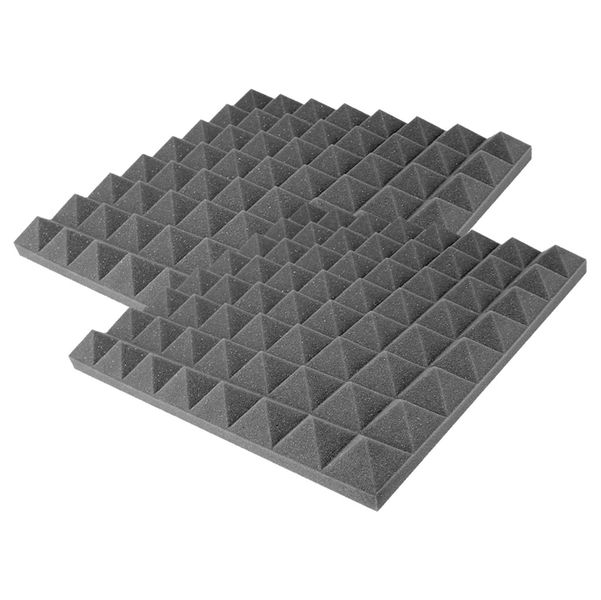 Tecnix Studio sound absorbing Acoustic panels - grey pyramids.