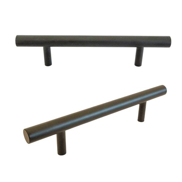 Simple Brass Door Handle Black - Set of 2