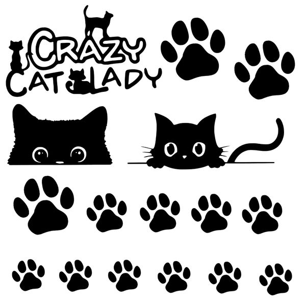 TrendSpire Crazy Cat Lady Vinyl Stickers
