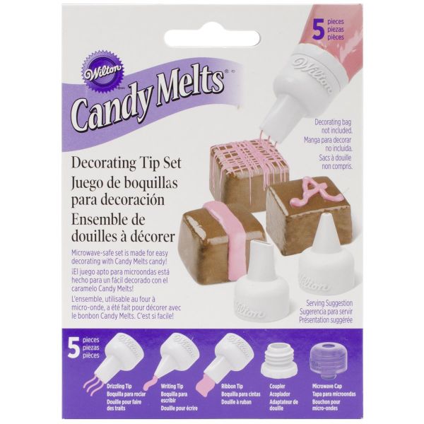 Wilton Candy Melts Icing Cake Decoration Decorating Writing Nozzle Tip Set