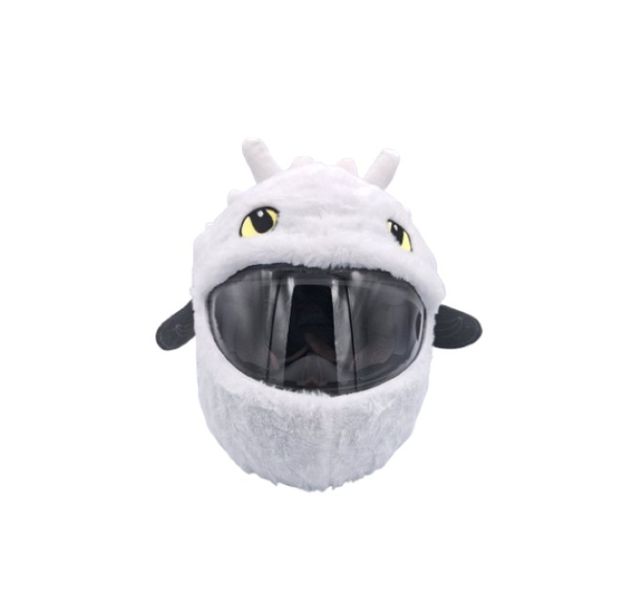 White Dragon Motorcycle Helmet Cover