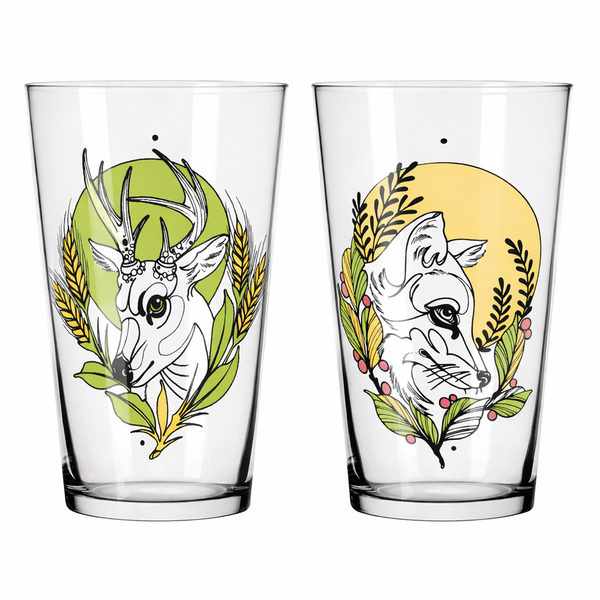 Ritzenhoff Farbknall Animal Tumbler Set of 2 - Deer &amp; Fox Design | Germany