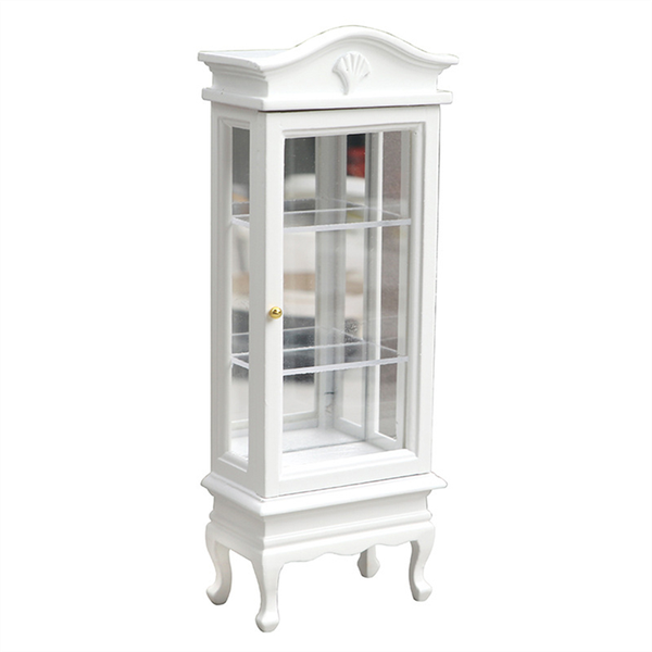 1/12 Dollhouse Miniature Cabinet Wooden Single Door Bookcase Showcase