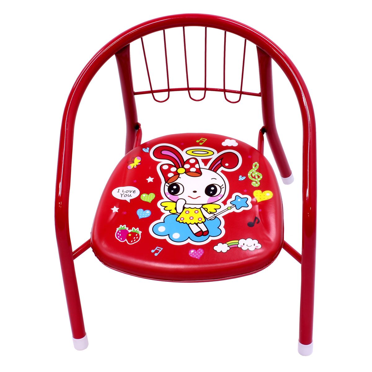 Kids / Kiddies Cushioned Metal Chair with Squeaky Sound Red Shop