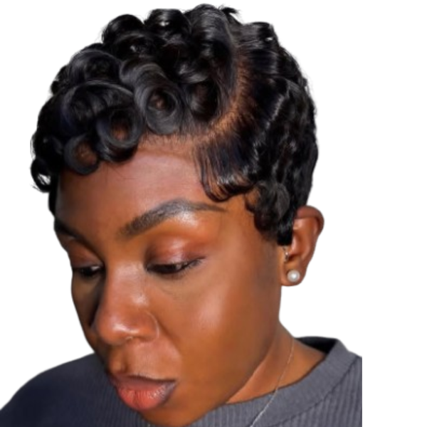 Prestyled Brazilian Short Pixie Wig With 4x4 Closure.