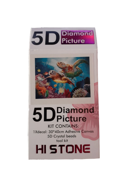 Diamond Painting DIY Kit, Full Drill 40 x 30cm - Turtles In The Ocean