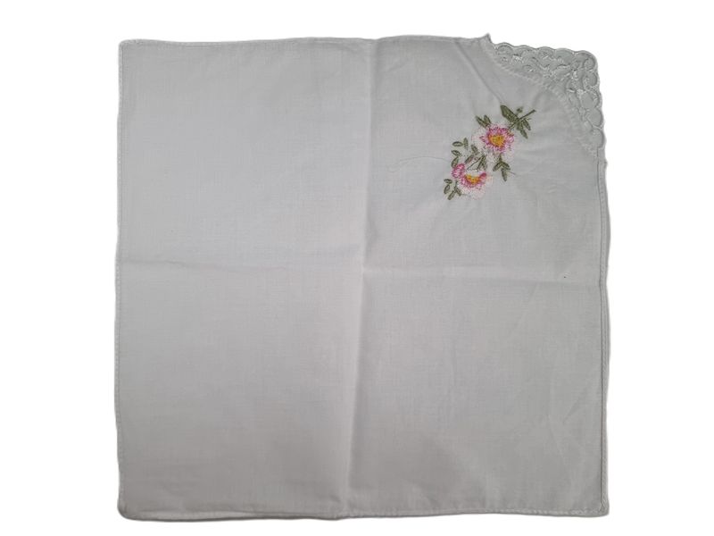 White Embroidered Handkerchiefs