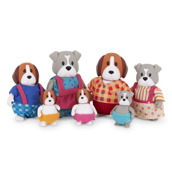 Li'l Woodzeez Digglesby Dog Family Toy Set With 7 Family Members &amp; Clothes