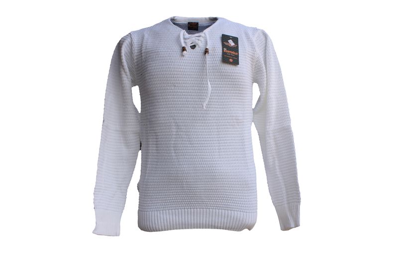 KURTOGLU Men's White Acrylic Slim Jersey