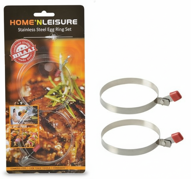 Home n Leisure Stainless Steel Egg Rings Set - 2 Piece, Non-Stick 9 cm