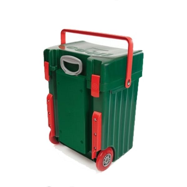 Caddii School Bag - Dark Green with Red Trimmings