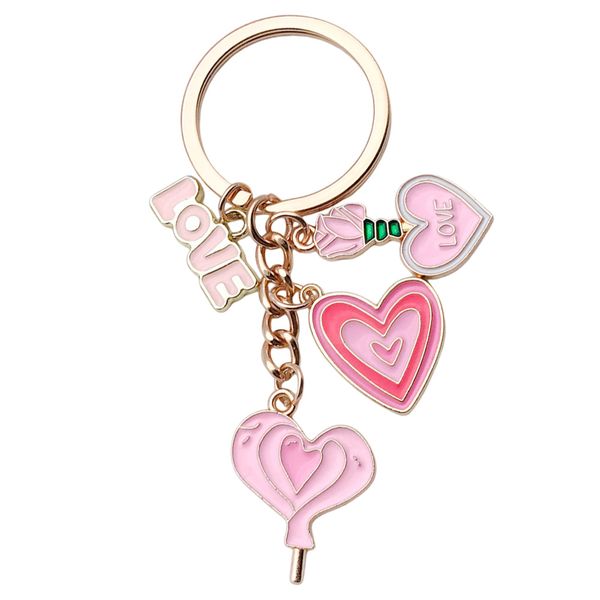 Valentine's Day Pink Heart Keychain