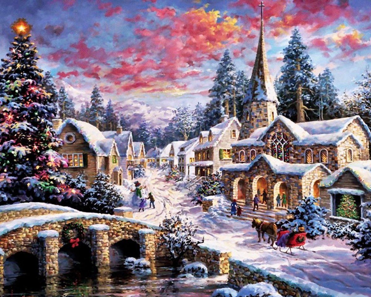 Christimas Snow 40 x 50 cm Diamond dot painting Buy Online in South