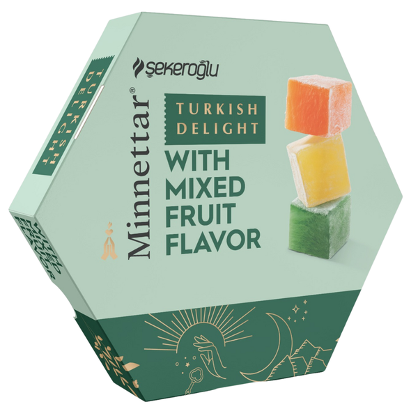 Sekeroglu Turkish Delight Mixed Fruit Flavor 200g