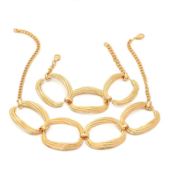 Creative Geometric Design Women's Necklace Bracelet Two-piece Jewelry Set