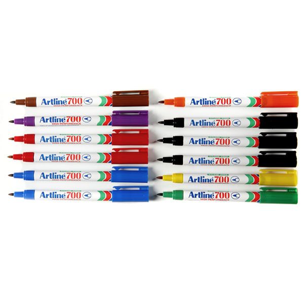 Artline EK700 Fine Permanent Marker Assorted Colours - Box of 12