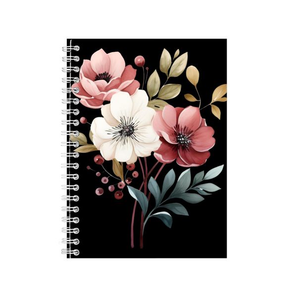 Wild Flowers 3 A5 Notebook Spiral Lined Trendy Notepad Idea 396