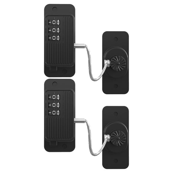 2PCs Coded Child Safety Refrigerator Door Cabinet Window Lock