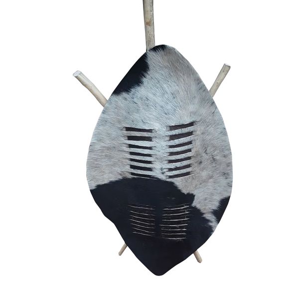 Black And White African Zulu Traditional Cultural Shield
