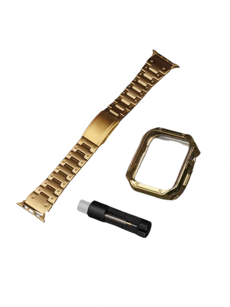 Sleek Gold Protective Cover/Band (Compatible with Apple Watch) [38/40/41mm]