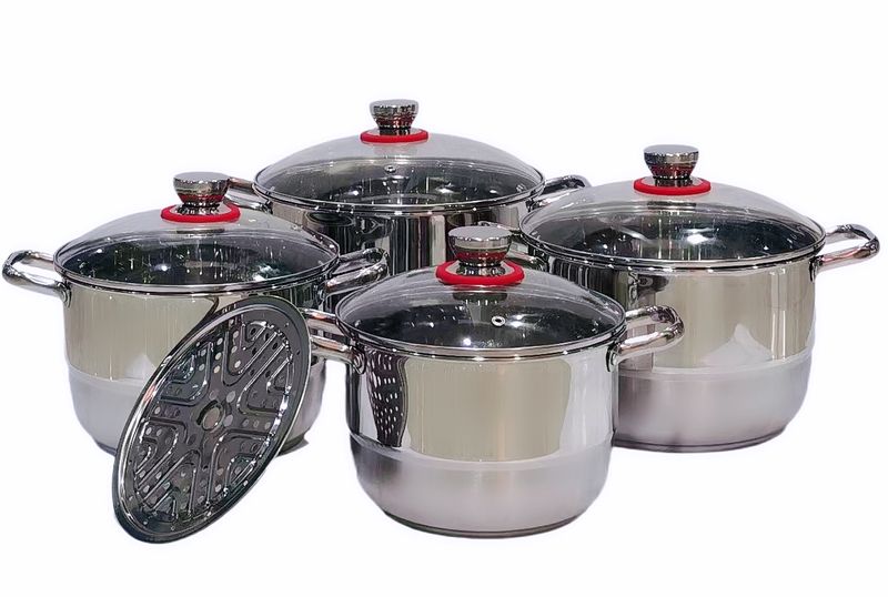 JZ Large Capacity Stainless Steel Soup and Steaming Pot - 4 Sets