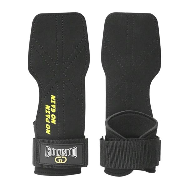GOUNOD 1pair Microfiber Wrist Straps For Weightlifting Maximum Grip Support